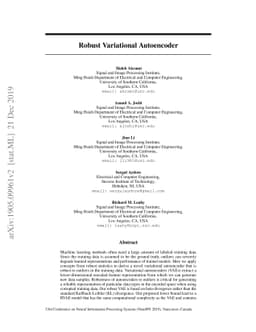 Robust Variational Autoencoder