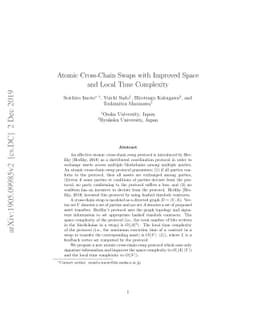 Atomic Cross-Chain Swaps with Improved Space and Local Time Complexity