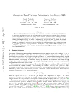 Momentum-Based Variance Reduction in Non-Convex SGD