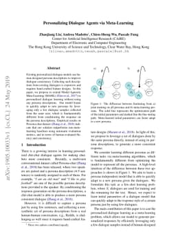Personalizing Dialogue Agents via Meta-Learning
