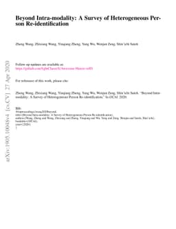 Beyond Intra-modality: A Survey of Heterogeneous Person
  Re-identification