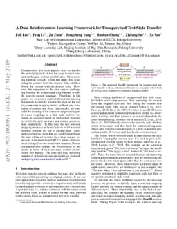 A Dual Reinforcement Learning Framework for Unsupervised Text Style
  Transfer