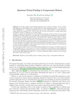 Quantum Period Finding is Compression Robust