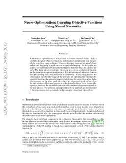Neuro-Optimization: Learning Objective Functions Using Neural Networks
