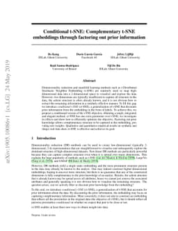 Conditional t-SNE: Complementary t-SNE embeddings through factoring out
  prior information