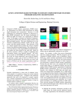 ACNet: Attention Based Network to Exploit Complementary Features for
  RGBD Semantic Segmentation