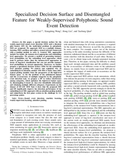 Specialized Decision Surface and Disentangled Feature for
  Weakly-Supervised Polyphonic Sound Event Detection