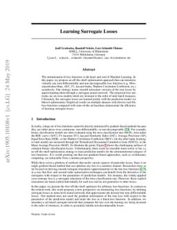 Learning Surrogate Losses