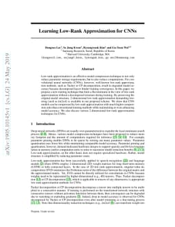 Learning Low-Rank Approximation for CNNs