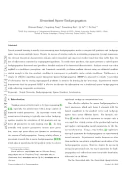 Memorized Sparse Backpropagation