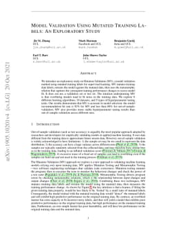 Model Validation Using Mutated Training Labels: An Exploratory Study