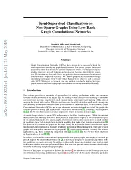 Semi-Supervised Classification on Non-Sparse Graphs Using Low-Rank Graph
  Convolutional Networks