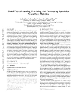 MatchZoo: A Learning, Practicing, and Developing System for Neural Text
  Matching