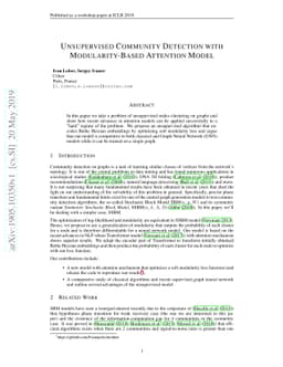 Unsupervised Community Detection with Modularity-Based Attention Model