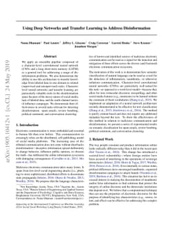 Using Deep Networks and Transfer Learning to Address Disinformation