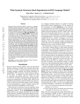What Syntactic Structures block Dependencies in RNN Language Models?