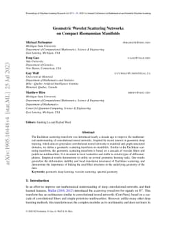 Geometric Wavelet Scattering Networks on Compact Riemannian Manifolds
