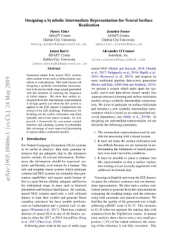 Designing a Symbolic Intermediate Representation for Neural Surface
  Realization