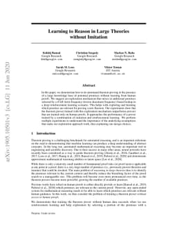 Learning to Reason in Large Theories without Imitation