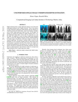 Unsupervised Single Image Underwater Depth Estimation