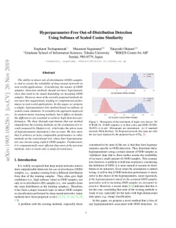 Hyperparameter-Free Out-of-Distribution Detection Using Softmax of
  Scaled Cosine Similarity
