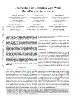 Underwater Fish Detection with Weak Multi-Domain Supervision