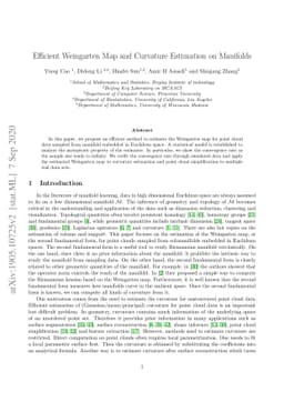 Efficient Weingarten Map and Curvature Estimation on Manifolds