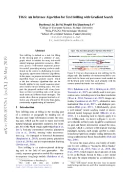 TIGS: An Inference Algorithm for Text Infilling with Gradient Search