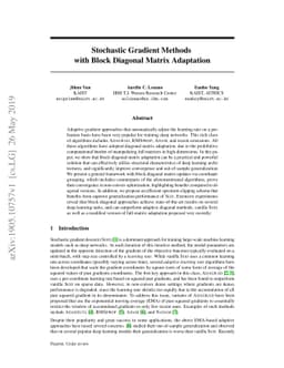 Stochastic Gradient Methods with Block Diagonal Matrix Adaptation