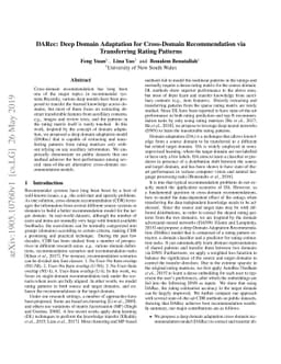 DARec: Deep Domain Adaptation for Cross-Domain Recommendation via
  Transferring Rating Patterns