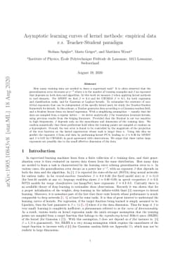 Asymptotic learning curves of kernel methods: empirical data v.s.
  Teacher-Student paradigm