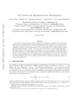 On Coresets for Regularized Loss Minimization