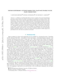 Physics-informed Autoencoders for Lyapunov-stable Fluid Flow Prediction