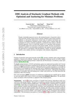 ODE Analysis of Stochastic Gradient Methods with Optimism and Anchoring
  for Minimax Problems