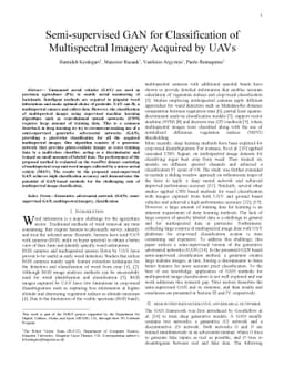 Semi-supervised GAN for Classification of Multispectral Imagery Acquired
  by UAVs