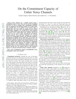 On the Commitment Capacity of Unfair Noisy Channels