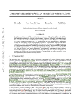 Interpretable deep Gaussian processes with moments