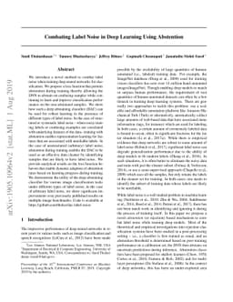Combating Label Noise in Deep Learning Using Abstention