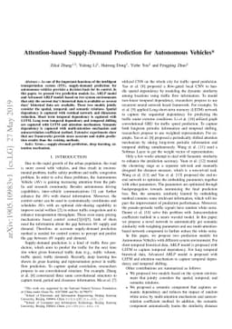 Attention-based Supply-Demand Prediction for Autonomous Vehicles