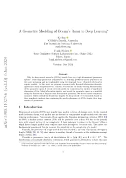 A Geometric Modeling of Occam's Razor in Deep Learning