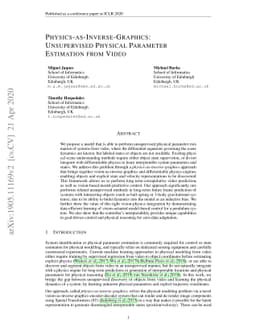 Physics-as-Inverse-Graphics: Unsupervised Physical Parameter Estimation
  from Video