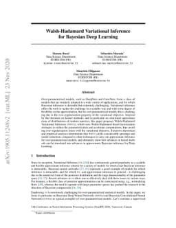Walsh-Hadamard Variational Inference for Bayesian Deep Learning