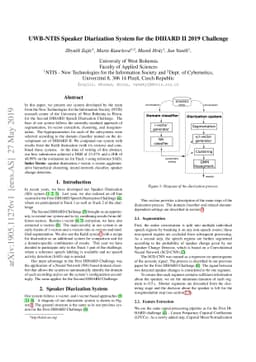UWB-NTIS Speaker Diarization System for the DIHARD II 2019 Challenge