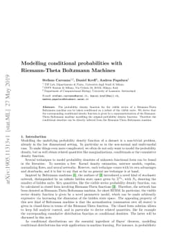 Modelling conditional probabilities with Riemann-Theta Boltzmann
  Machines