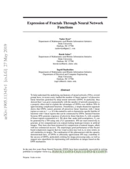 Expression of Fractals Through Neural Network Functions