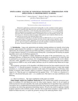 Finite-Sample Analysis of Nonlinear Stochastic Approximation with
  Applications in Reinforcement Learning