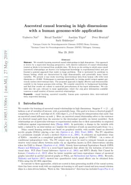 Ancestral causal learning in high dimensions with a human genome-wide
  application