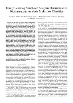 Jointly Learning Structured Analysis Discriminative Dictionary and
  Analysis Multiclass Classifier