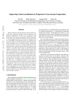 Improving Action Localization by Progressive Cross-stream Cooperation