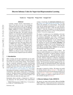 Discrete Infomax Codes for Supervised Representation Learning
